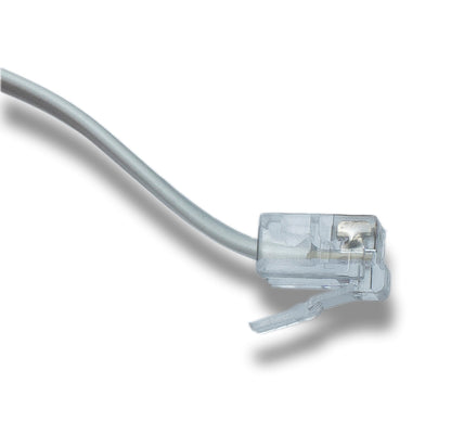 SYSTEM-S Festnetz Kabel 3 m 4P4C RJ9 Stecker zu Stecker Spirale in Weiß