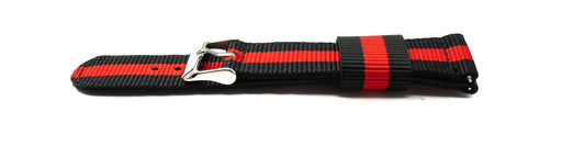 SYSTEM-S 20 mm nylon strap for Samsung Galaxy Watch 4 Smartwatch in Blue Red