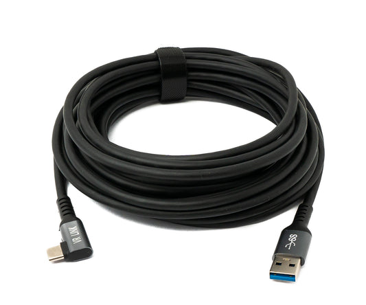 SYSTEM-S USB 3.2 Gen 1 Kabel 5m Typ C Stecker zu 3.0 Typ A Stecker Winkel Schwarz