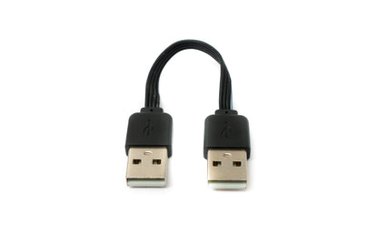 SYSTEM-S USB 2.0 cable 10 cm type A male to male adapter short flat in black