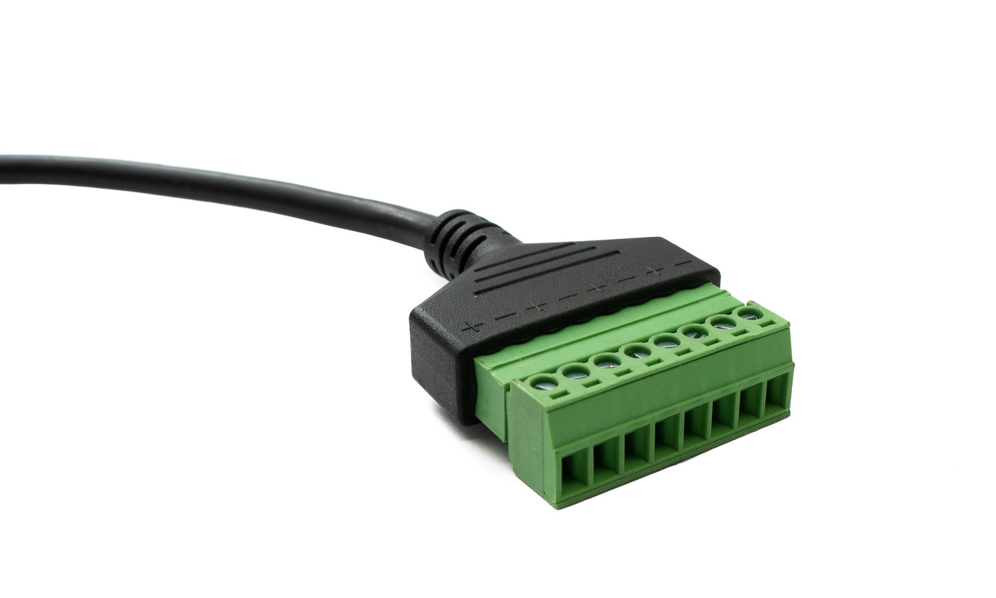 SYSTEM-S LAN Kabel 30 cm RJ45 Stecker zu 8 pin Terminalblock in Schwarz