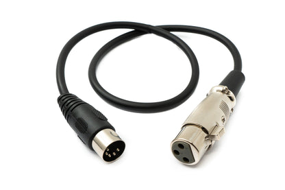 SYSTEM-S Audio Kabel 50 cm XLR 3 polig Buchse zu DIN 5 polig Stecker in Schwarz