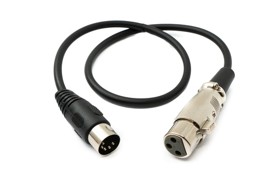 SYSTEM-S Audio Kabel 50 cm XLR 3 polig Buchse zu DIN 5 polig Stecker in Schwarz