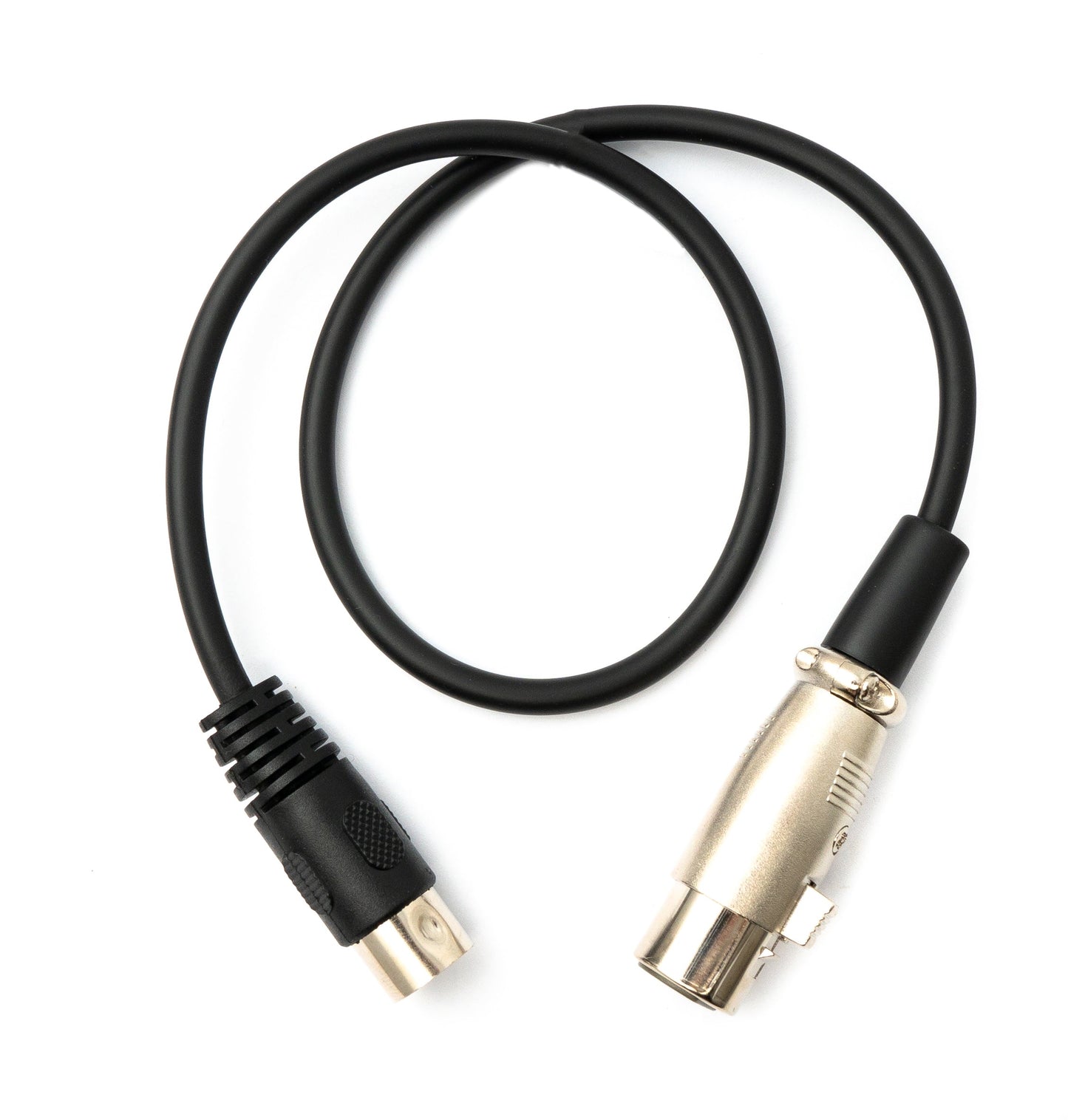 SYSTEM-S Audio Kabel 50 cm XLR 3 polig Buchse zu DIN 5 polig Stecker in Schwarz