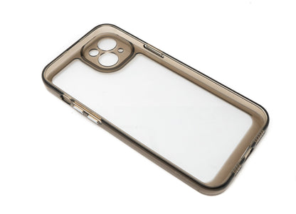 SYSTEM-S Schutzhülle stoßfest TPU Silikon in Schwarz Transparent Hülle für iPhone 14 Plus