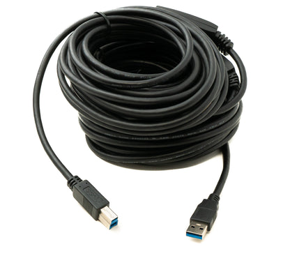 SYSTEM-S USB 3.0 Repeater Cable 20 m Type A Male to B Male in Black