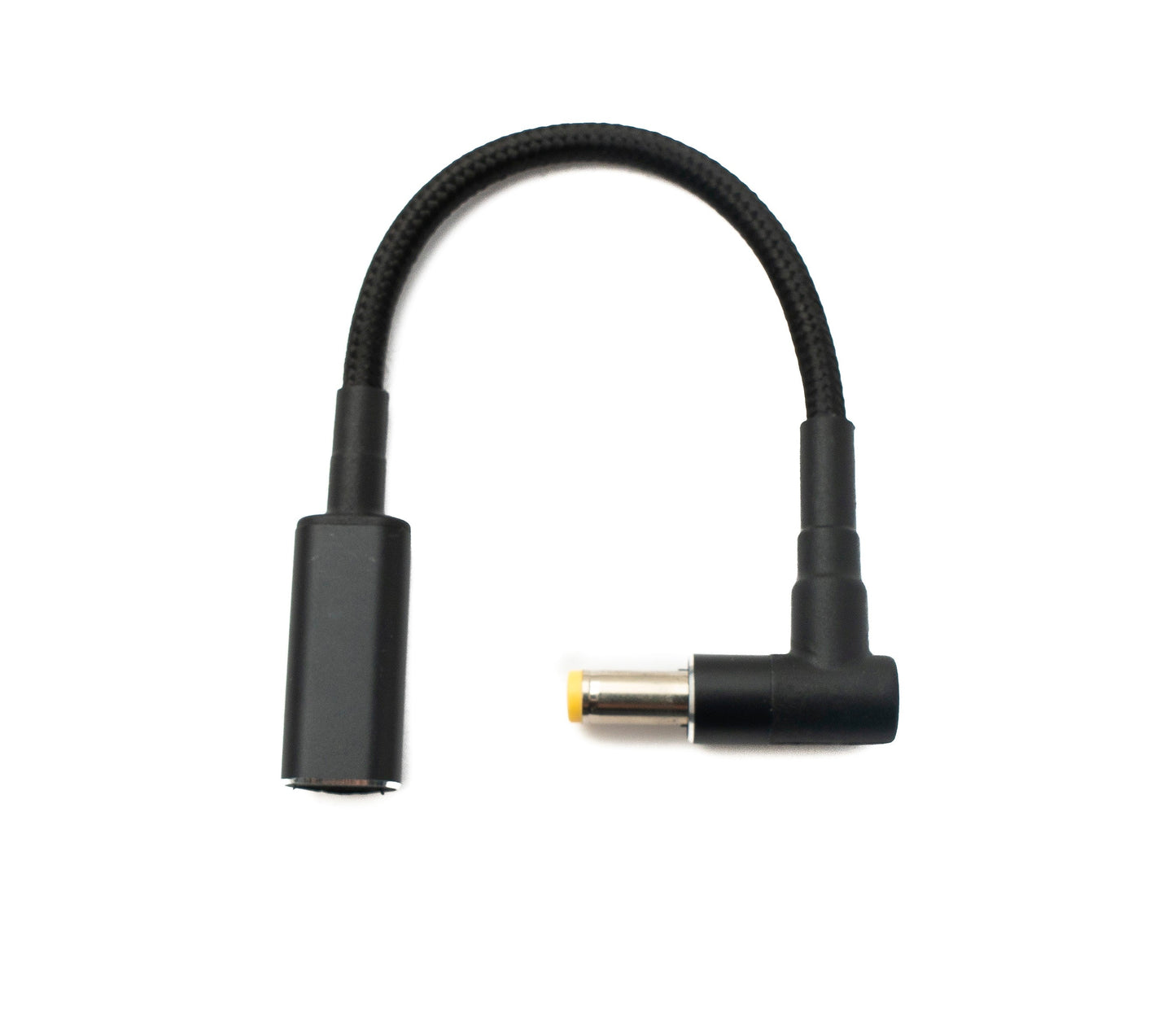 SYSTEM-S DC 20V Kabel 15 cm 5,5 x 2,5 Stecker zu USB 3.1 Typ C Buchse geflochten Winkel