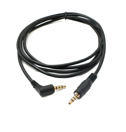 SYSTEM-S Audio Jack Cable 180 cm 3.5 mm TRRS Male to Male Angled AUX Black
