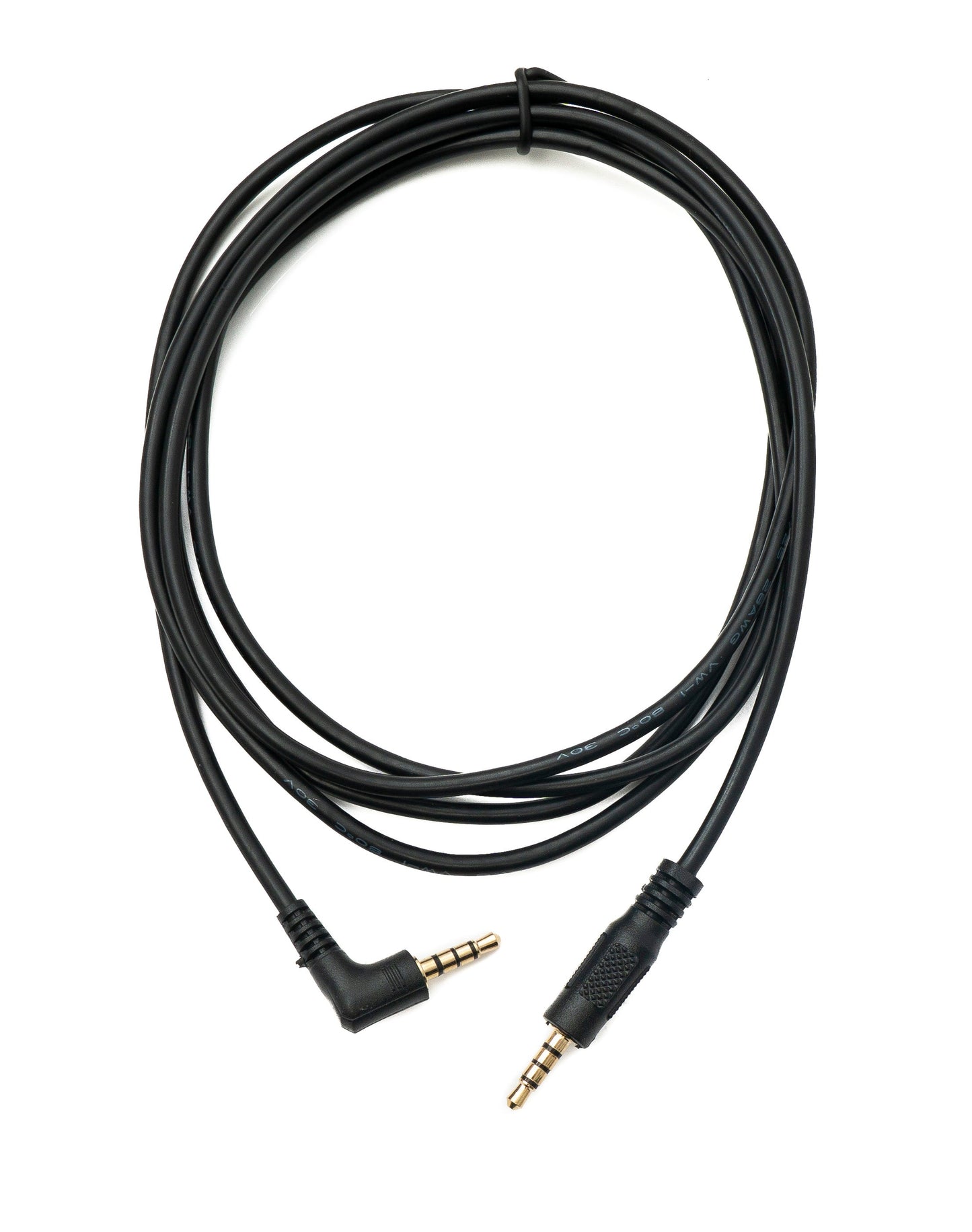 SYSTEM-S Audio Jack Cable 180 cm 3.5 mm TRRS Male to Male Angled AUX Black