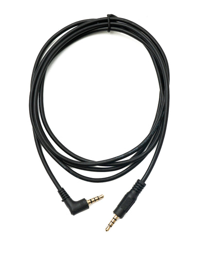 SYSTEM-S Audio Jack Cable 180 cm 3.5 mm TRRS Male to Male Angled AUX Black