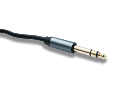 SYSTEM-S Audio Klinke Kabel 180 cm AUX 6,35 mm 3 polig TRS Stecker zu Stecker Adapter