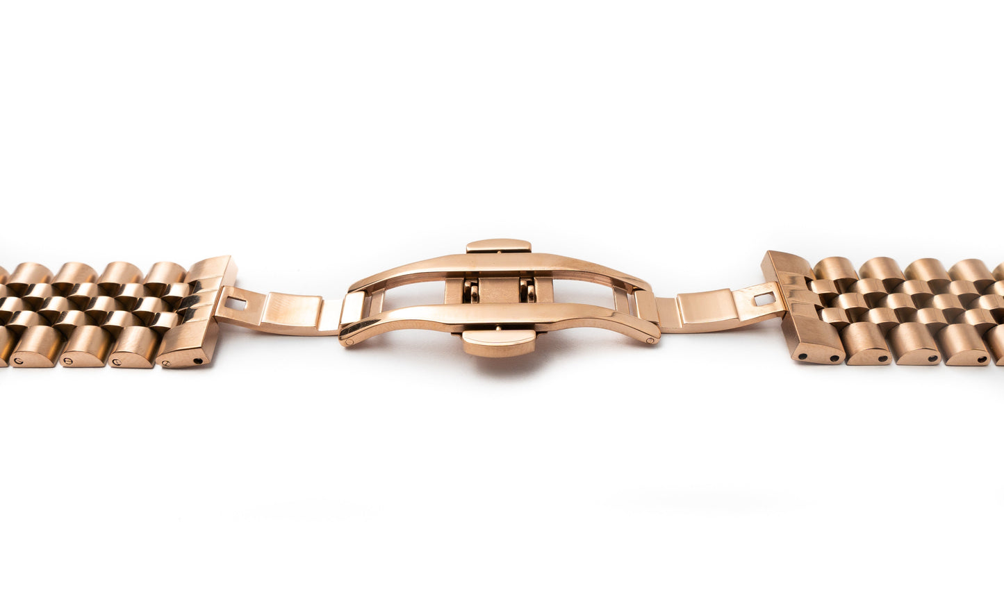SYSTEM-S Armband 20 mm aus Metall für Samsung Galaxy Watch 4 Smartwatch in Rose
