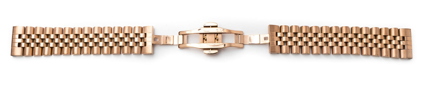 SYSTEM-S Armband 20 mm aus Metall für Samsung Galaxy Watch 4 Smartwatch in Rose