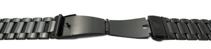 SYSTEM-S Armband 20 mm aus Metall für Samsung Galaxy Watch 4 Smartwatch Schwarz