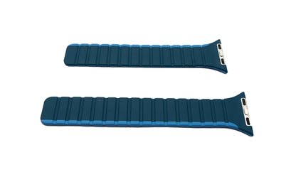 SYSTEM-S Armband 38 40 41 mm aus Silikon flexibel magnetisch für Apple Watch Smartwatch Blau Dunkelblau