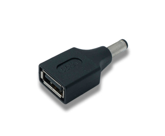 SYSTEM-S DC Adapter 20V 5,5 x 2,1 Stecker zu USB 2.0 Buchse Kabel in Schwarz