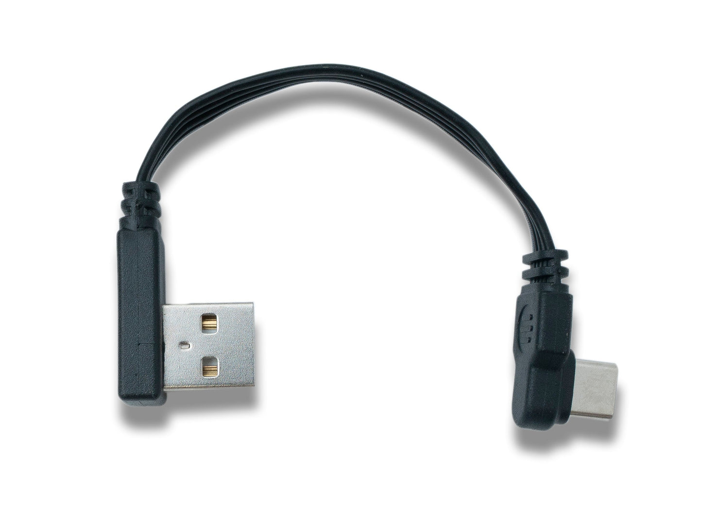 SYSTEM-S USB 3.1 Kabel 10 cm Typ C Stecker zu 2.0 Typ A Stecker Flachkabel Winkel