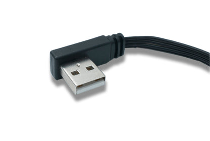 SYSTEM-S USB 3.1 Kabel 10 cm Typ C Stecker zu 2.0 Typ A Stecker Flachkabel Winkel