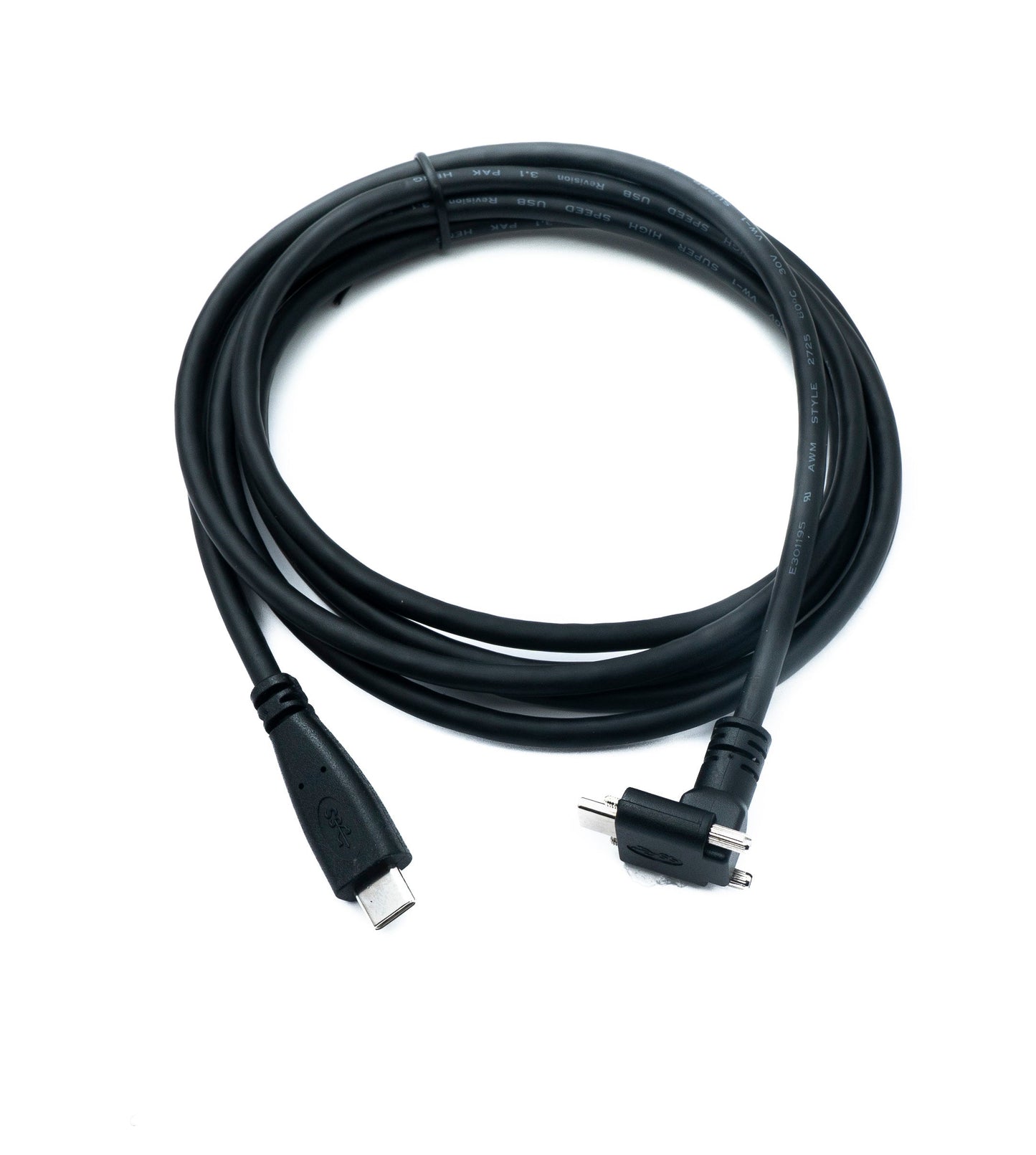 SYSTEM-S USB 3.1 Gen 2 Cable 2 m Type C Male to Male Panel Mount Angled Up Down Angled 10 Gbit/s 100W
