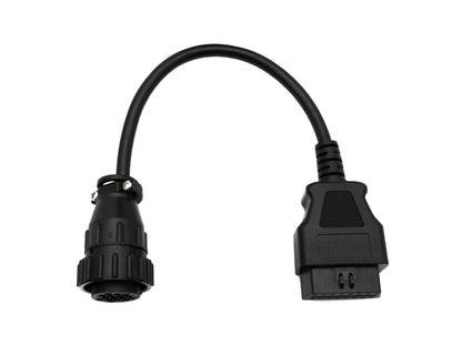 SYSTEM-S OBD Kabel 20 cm OBD 2 Buchse für Scania 16pin in Schwarz für Auto Diagnose