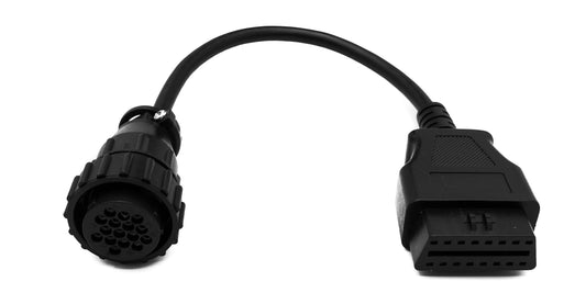 SYSTEM-S OBD Kabel 20 cm OBD 2 Buchse für Scania 16pin in Schwarz für Auto Diagnose