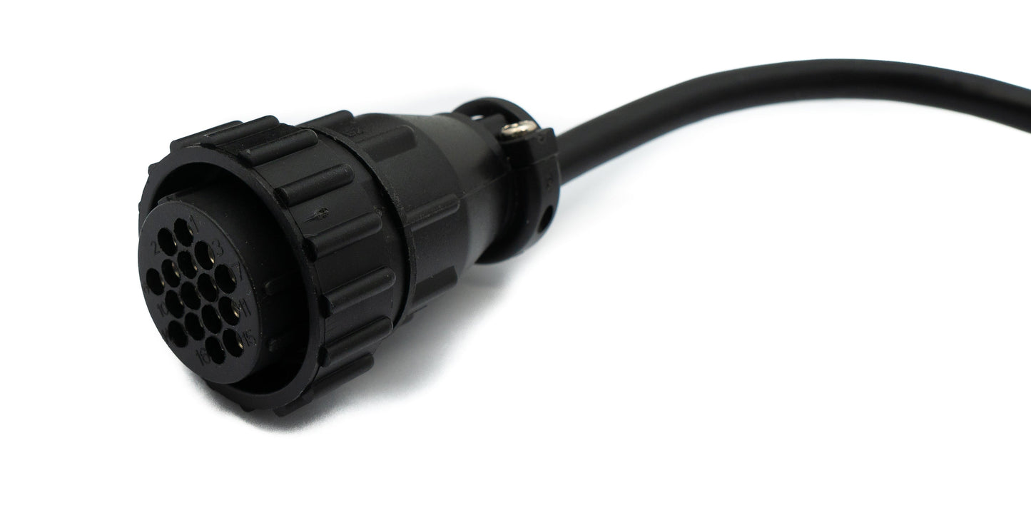 SYSTEM-S OBD Kabel 20 cm OBD 2 Buchse für Scania 16pin in Schwarz für Auto Diagnose