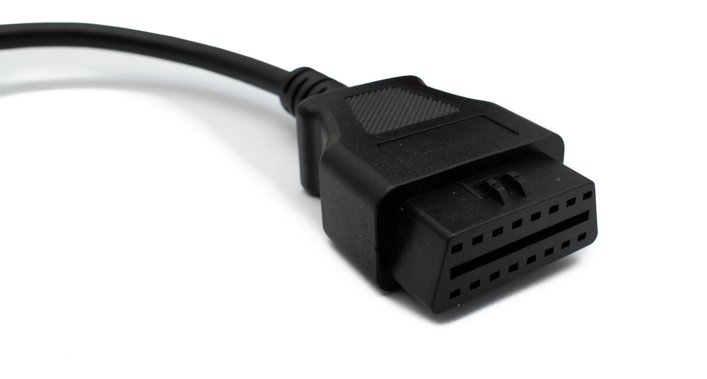 SYSTEM-S OBD Kabel 20 cm OBD 2 Buchse für Scania 16pin in Schwarz für Auto Diagnose