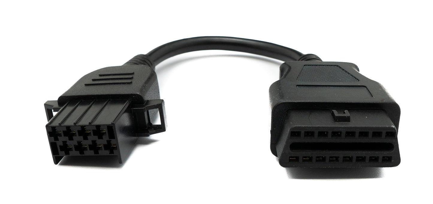 SYSTEM-S OBD Kabel 10 cm OBD 2 Buchse für Volvo 8pin in Schwarz für Auto Diagnose