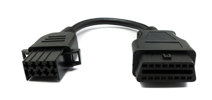 SYSTEM-S OBD Kabel 10 cm OBD 2 Buchse für Volvo 8pin in Schwarz für Auto Diagnose