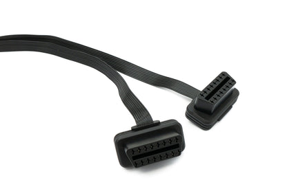 SYSTEM-S OBD Y Kabel 30 cm OBD 2 16pin J1962M Stecker zu 2x J1962F Buchse flach für Auto