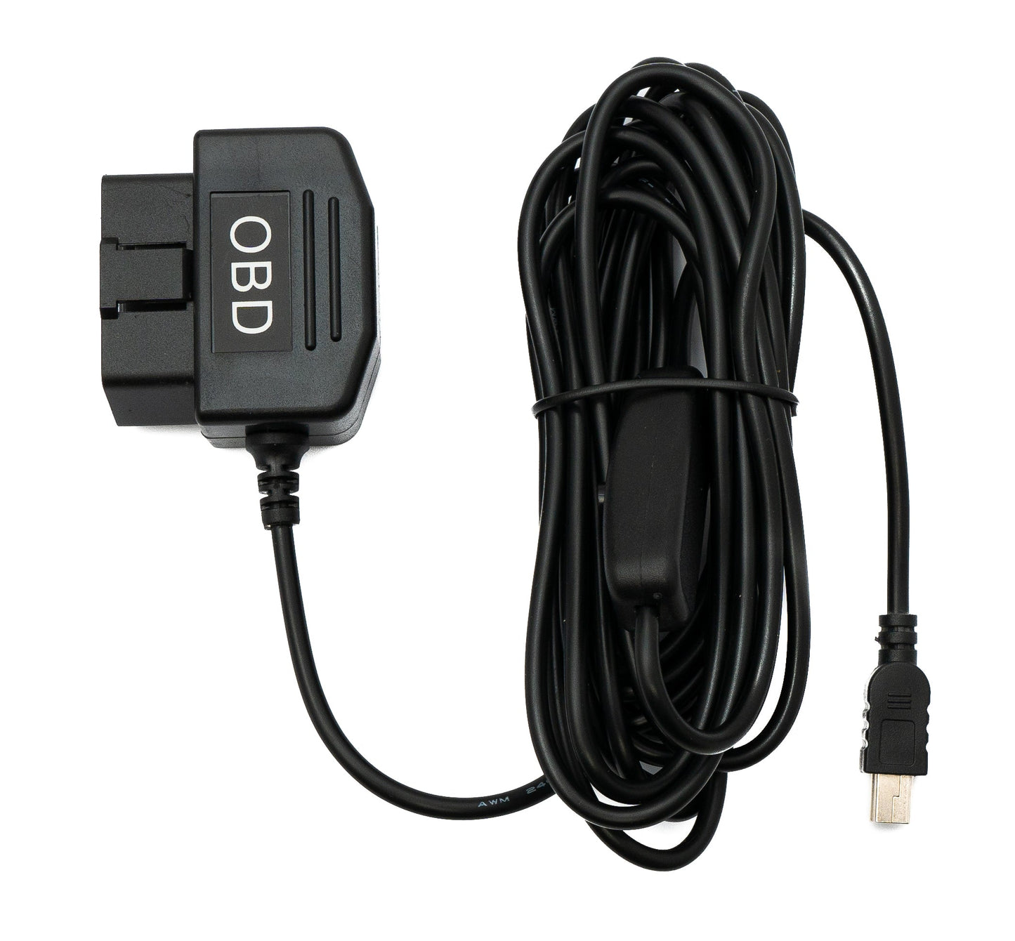 SYSTEM-S OBD Kabel 350 cm OBD 2 Stecker zu USB 2.0 Mini B Stecker Schalter Auto Diagnose