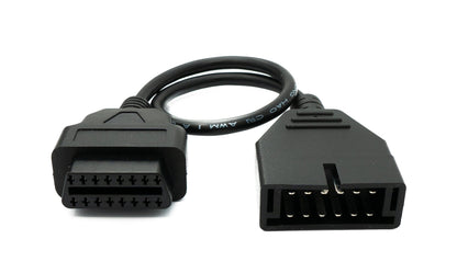 SYSTEM-S OBD Kabel 30cm OBD 2 Buchse für General Motors 12pin Schwarz für Auto Diagnose