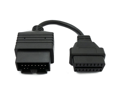 SYSTEM-S OBD cable 10 cm OBD 2 socket for Kia 20-pin in black for car diagnostics