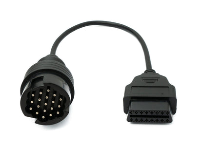 SYSTEM-S OBD Kabel 30 cm OBD 2 Buchse für Porsche 19pin in Schwarz für Auto Diagnose