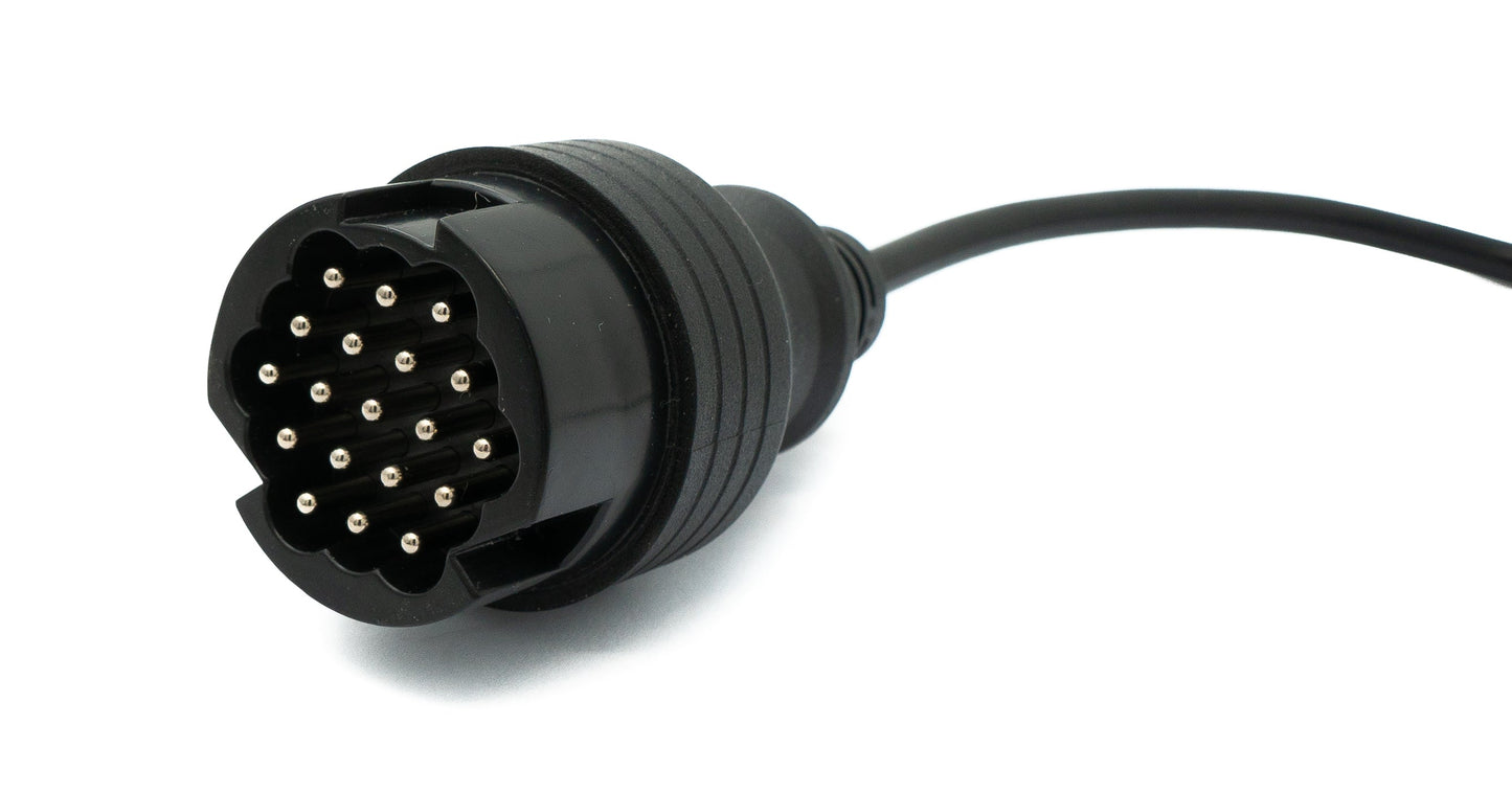 SYSTEM-S OBD Kabel 30 cm OBD 2 Buchse für Porsche 19pin in Schwarz für Auto Diagnose