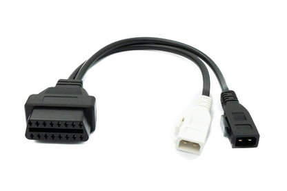 SYSTEM-S OBD Kabel 30 cm OBD 2 Buchse für Audi 2x2 in Schwarz für Auto Diagnose