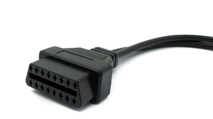 SYSTEM-S OBD Kabel 30 cm OBD 2 Buchse für Audi 2x2 in Schwarz für Auto Diagnose