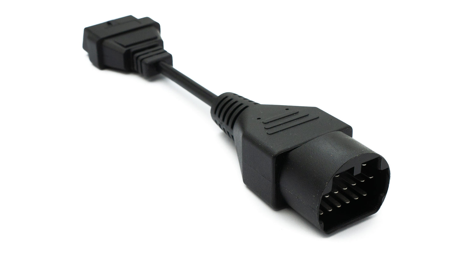 SYSTEM-S OBD Kabel 10 cm OBD 2 Buchse für Mazda 17pin in Schwarz für Auto Diagnose