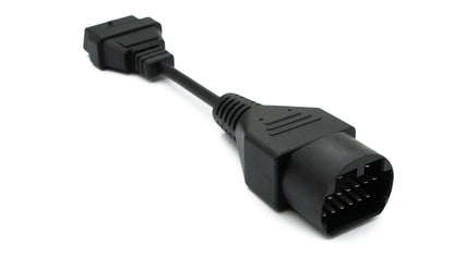 SYSTEM-S OBD Kabel 10 cm OBD 2 Buchse für Mazda 17pin in Schwarz für Auto Diagnose