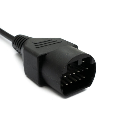 SYSTEM-S OBD Kabel 10 cm OBD 2 Buchse für Mazda 17pin in Schwarz für Auto Diagnose