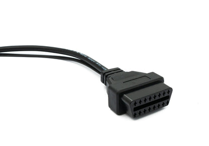 SYSTEM-S OBD cable 30 cm OBD 2 socket for Fiat 3-pin in black for car diagnostics