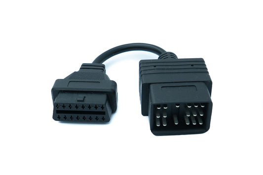 SYSTEM-S OBD Kabel 10 cm OBD 2 Buchse für Toyota 17pin in Schwarz für Auto Diagnose