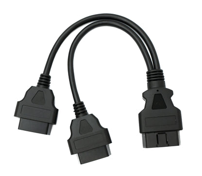 SYSTEM-S OBD Y Kabel 20cm OBD 2 16pin J1962M Stecker zu 2x J1962F Buchse Auto Diagnose