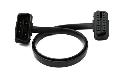 SYSTEM-S OBD Kabel 50 cm OBD 2 16pin J1962M Stecker zu J1962F Buchse flach Auto Diagnose