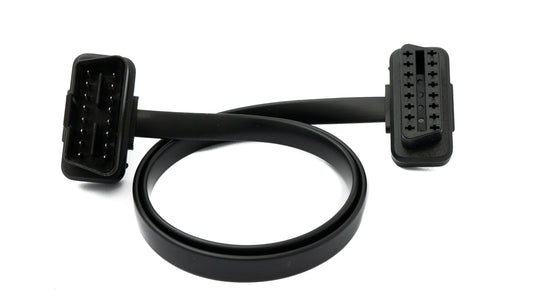 SYSTEM-S OBD Kabel 50 cm OBD 2 16pin J1962M Stecker zu J1962F Buchse flach Auto Diagnose
