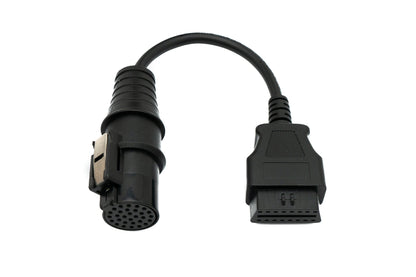 SYSTEM-S OBD Kabel 20 cm OBD 2 Buchse für Iveco 30pin in Schwarz für Auto Diagnose