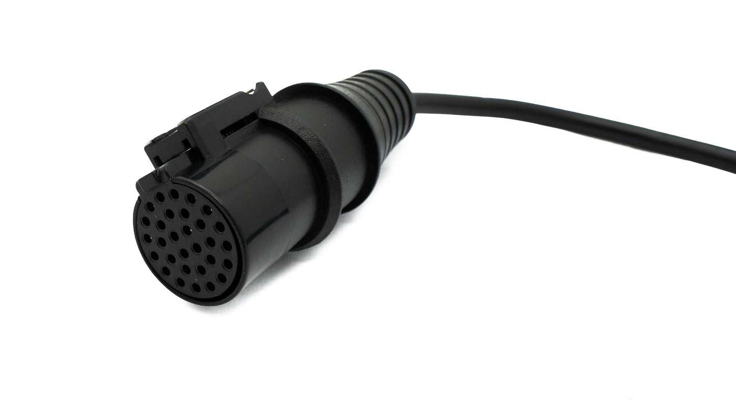 SYSTEM-S OBD Kabel 20 cm OBD 2 Buchse für Iveco 30pin in Schwarz für Auto Diagnose