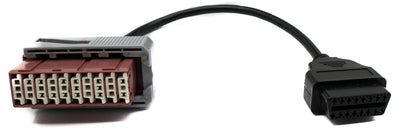SYSTEM-S OBD Kabel 30cm OBD 2 Buchse zu Lexia 3 PP2000 30pin in Schwarz für Auto Diagnose