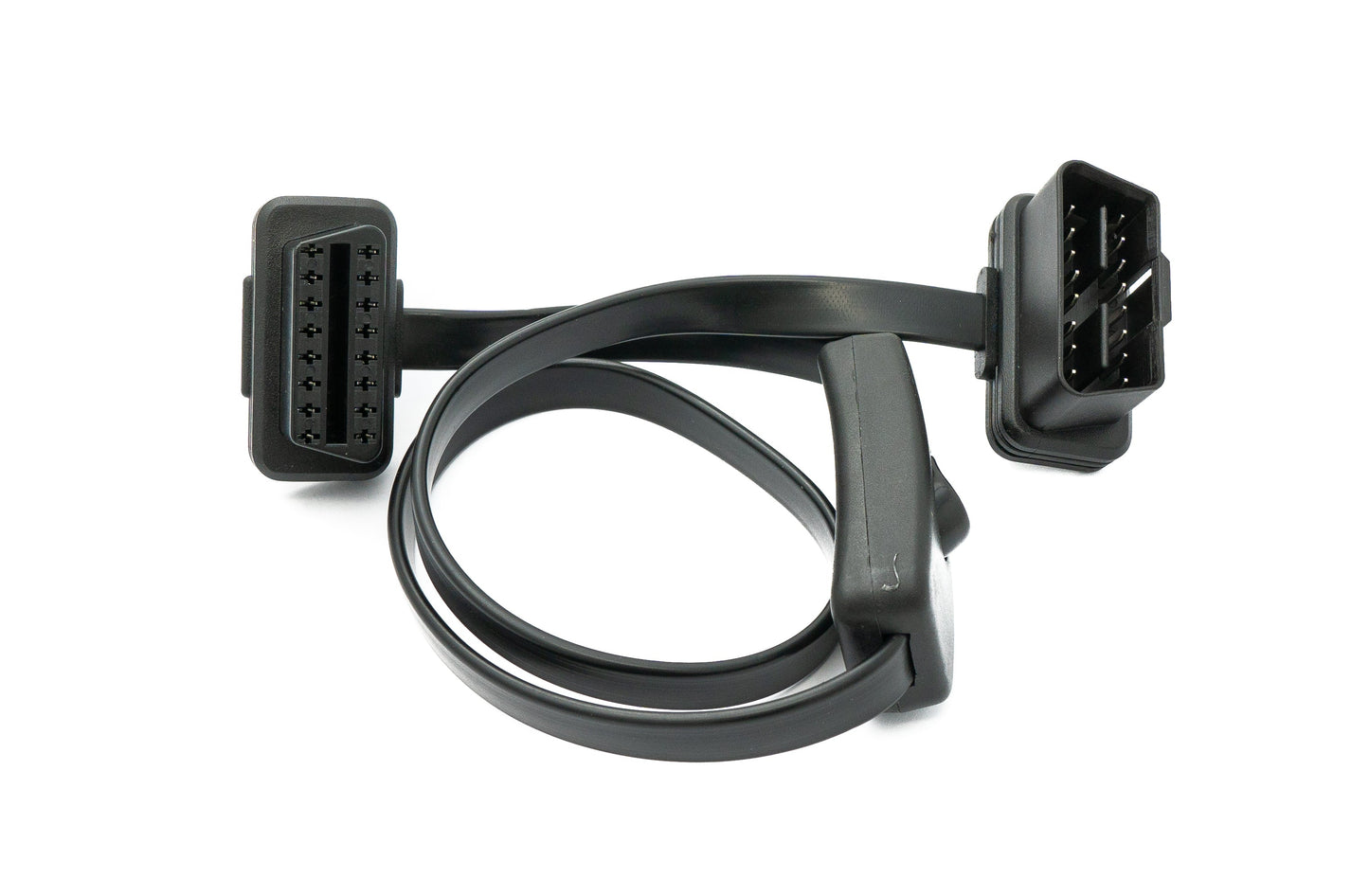 SYSTEM-S OBD Kabel 50 cm OBD 2 16pin J1962M Stecker zu J1962F Buchse flach Schalter Auto