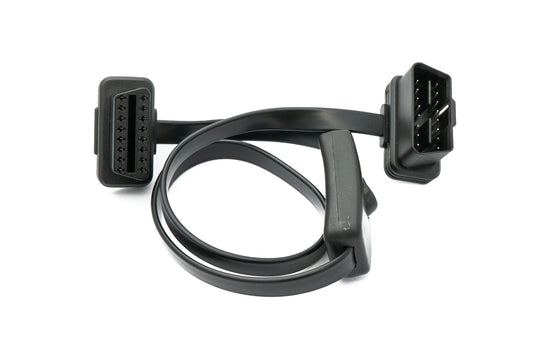 SYSTEM-S OBD Kabel 50 cm OBD 2 16pin J1962M Stecker zu J1962F Buchse flach Schalter Auto
